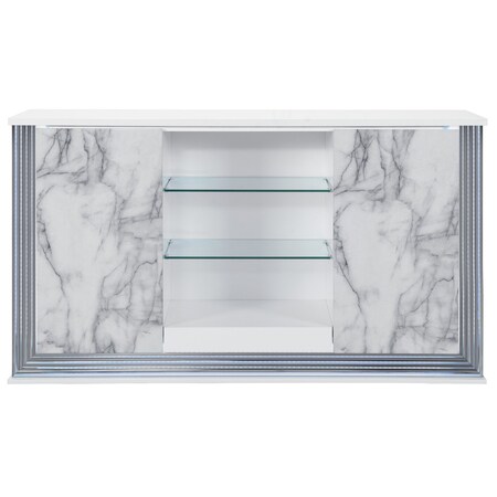 Global Furniture Usa Modern  High Gloss Ylime White Marble Buffet 2495